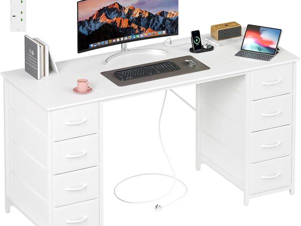 Computer Desk with 8 Fabric Drawers Home Office - Main image