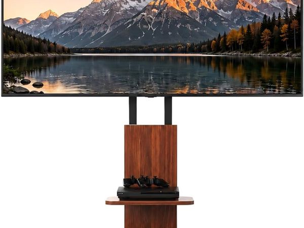 Wooden TV Stand with 2 Shelves for 32–65 - Main image