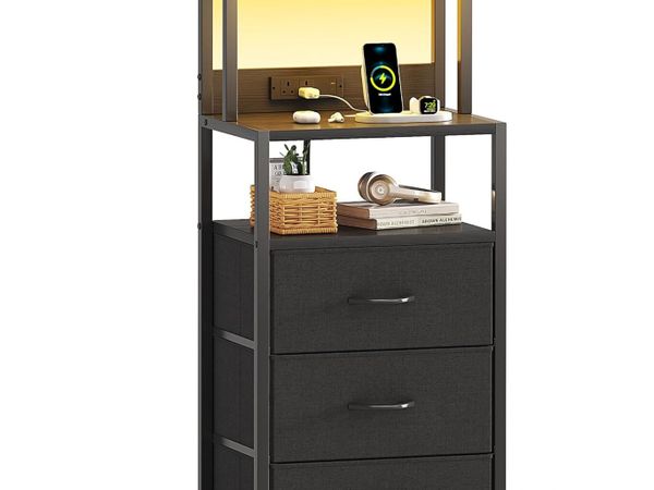 Bedside Table with Charging Station and LED - Main image