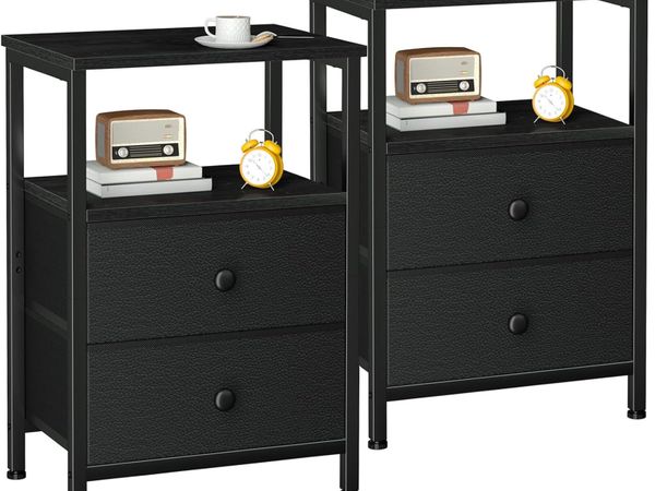 Bedside Table Side with 2 Fabric Drawers Sofa - Main image