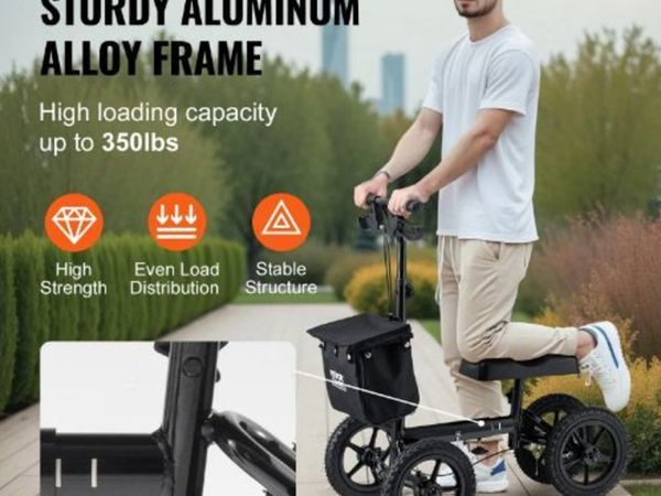 Folding Knee Scooter, Aluminum - Main image