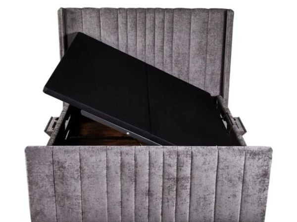 Clara Beige Grey Smart Storage Bed - Main image