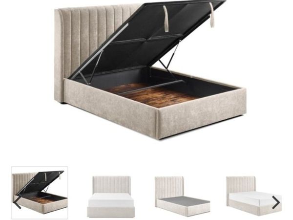 Frida Beige Gas Lift Storage Bed / 3 Sizes - Main image