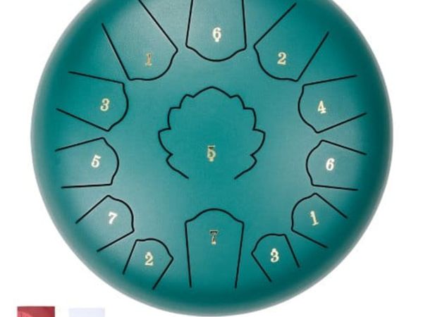 Steel Tongue Drum, 12 in & 13 Notes, C Major Steel - Main image