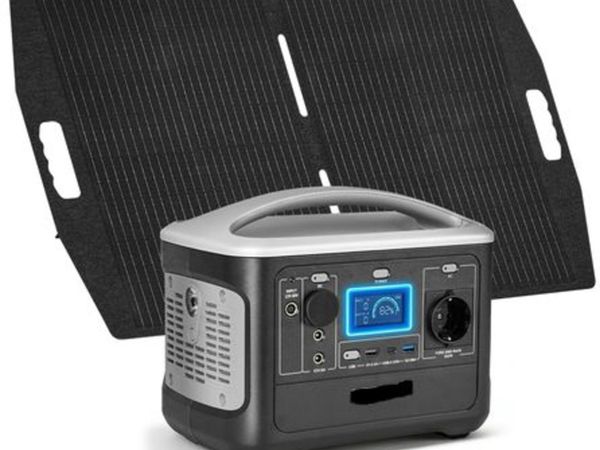 Portable Power Station with 100W Solar Panel, 600W - Main image