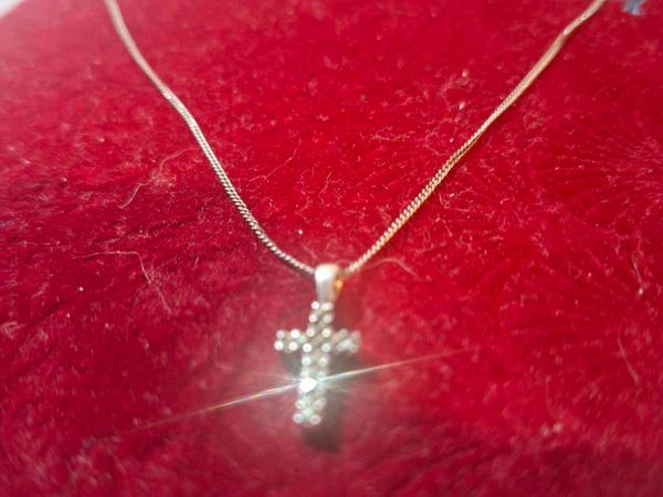 925 Vintage Sterling Silver Cross Pendant - Main image