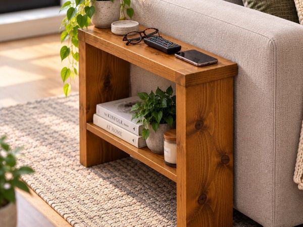 Handmade in Ireland Rustic Wood Sofa End Table - Main image