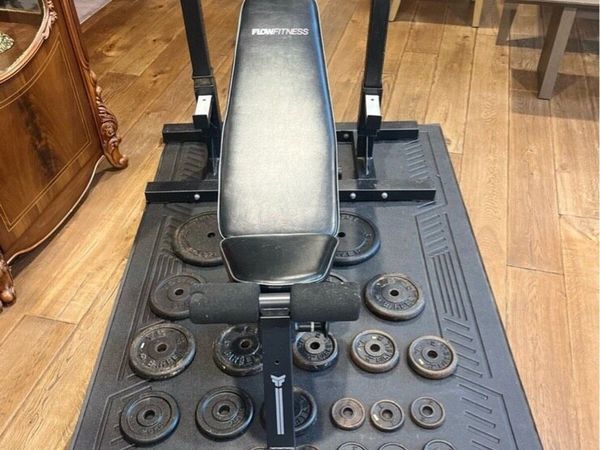 Rack bench barbell dumbbells and weights - Main image
