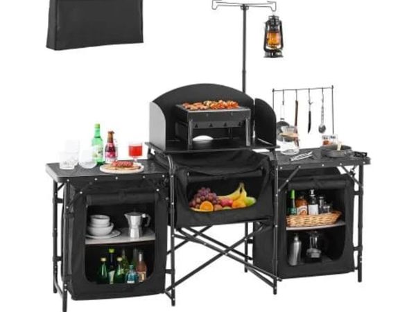 Camping Kitchen Table, Outdoor Camp Cooking Table, - Main image