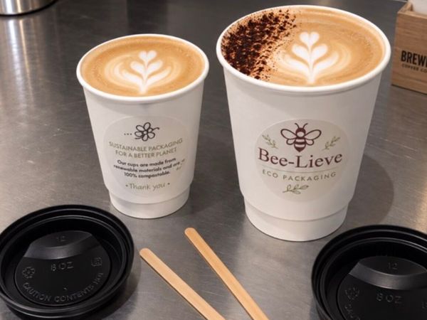 50 pack Eco-Friendly Compostable Coffee Cups Kit - Main image