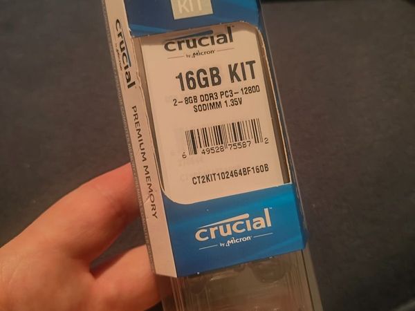 Brand New Crucial 16gb kit premium memory ram - Main image