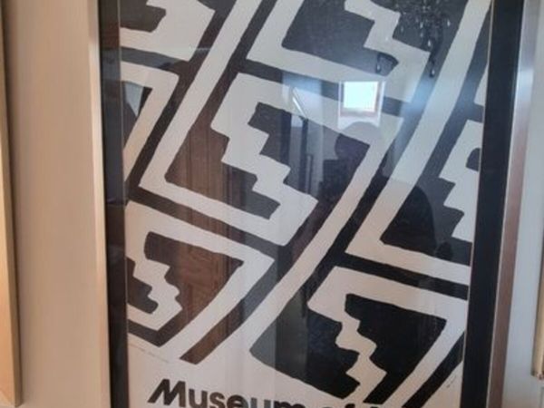 Large vintage framed art poster Museum of Indian - Main image