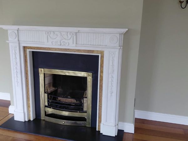 Classical Adam-Style & Sienna Marble Fireplace - Main image