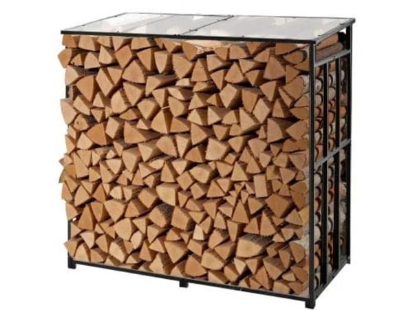 Firewood Rack with Sloped Roof, 143cm Outdoor Fire - Main image