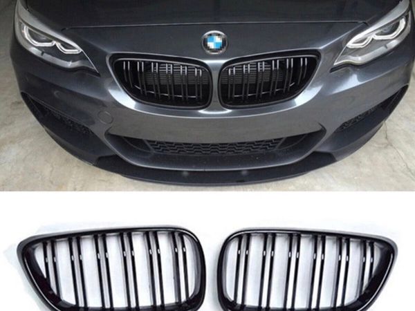 2 x Black Gloss Kidney Grills 2 Series Coupe - Main image