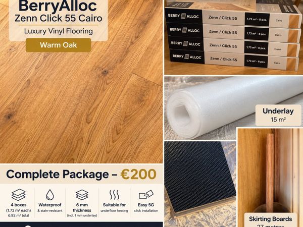 Luxury Vinyl Flooring 6.92m² + Extras - Main image