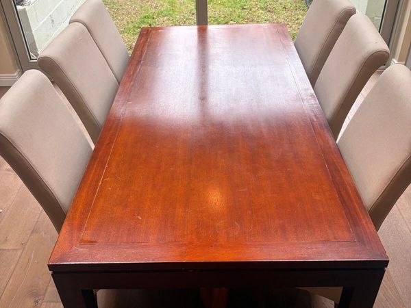 Dining table & 6 high back chairs FREE asap to go! - Main image