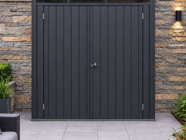 🏡 5x2 PALLADIUM STEEL GARDEN SHED – ANTHRACITE GR - Main image
