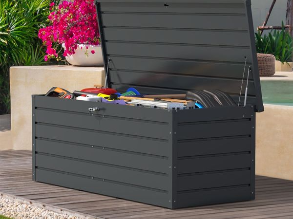 🏡 PALLADIUM 856L STEEL PATIO STORAGE BOX -Grey - Main image