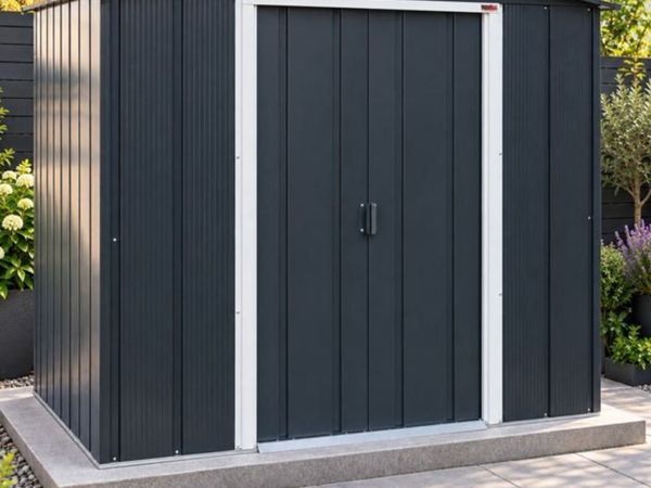 6x6 ECO Steel Garden Shed – Anthracite Grey – - Main image