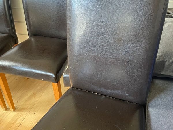6 Leather Dining Room chairs - Main image