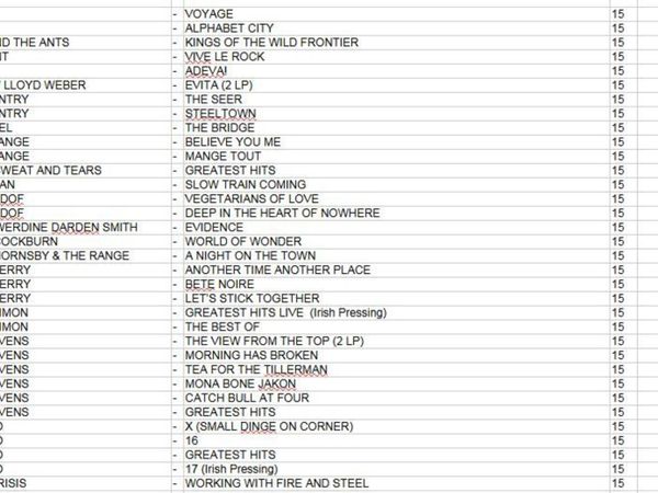 ROUND UP OF VINYL RECORDS FOR SALE - ALL €15 EACH - Main image