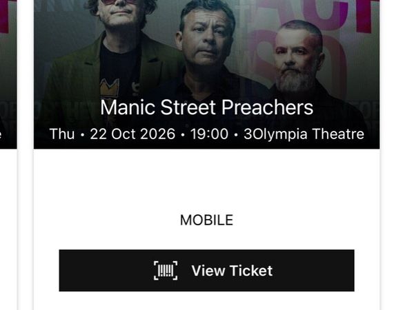 Two tickets Manic Street Preachers THURSDAY - Main image