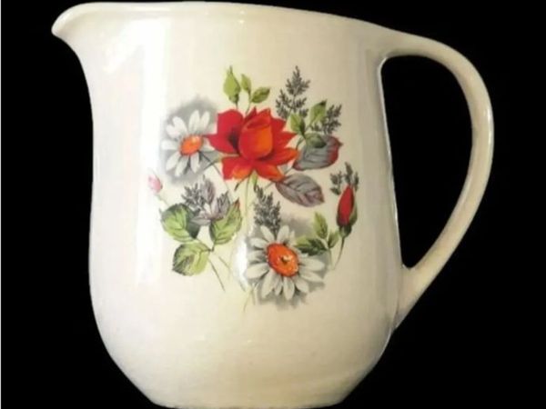 Vintage 1960s Ceramic Floral Jug/Pitcher - Main image