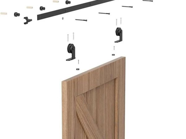 5.5FT Sliding Barn Door Track Hardware Kit - Main image