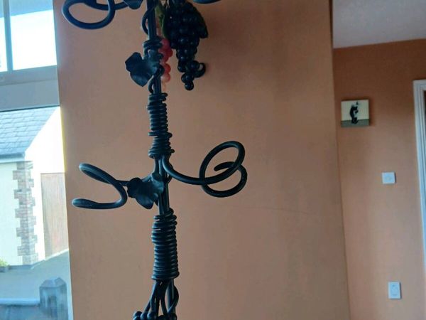 Heavy Duty Vintage Wrought Iron Six Bottle Wall Ha - Main image