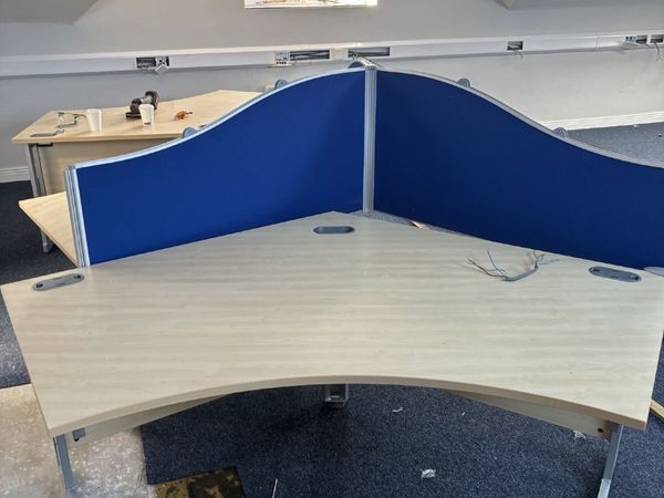 Office Desks & Blue Desk Divider Screens - Main image