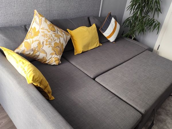 Corner Sofa bed with storage dark grey - Main image