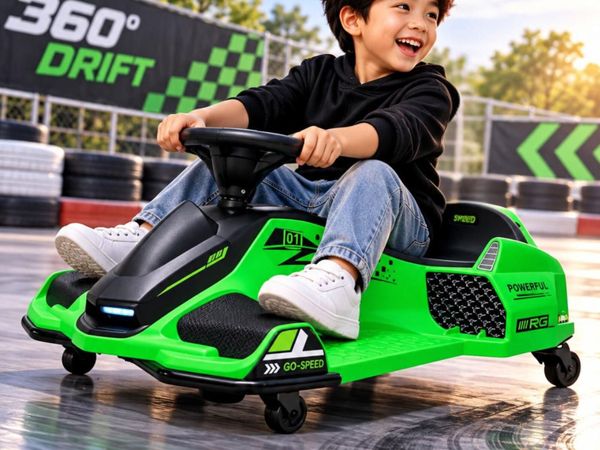 Drift Rider 360 24V Electric Go Kart Green - Main image