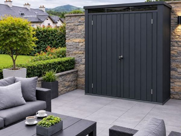 🏡 5x2 PALLADIUM STEEL GARDEN SHED – ANTHRACITE - Main image