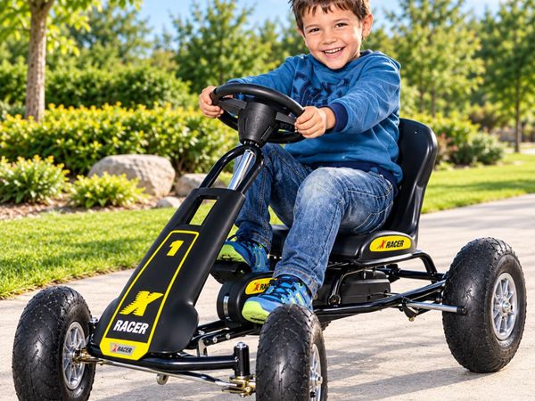 Ferbedo X-Racer Go Kart with Pneumatic Tyres Black - Main image