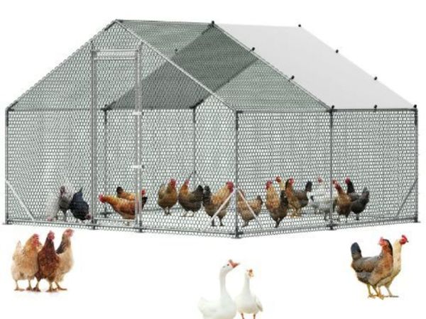 Large Metal Chicken Coop, 3 x 3 x 2 m - Main image