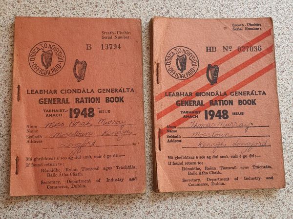 Post war Ration books - issued Longford - Main image