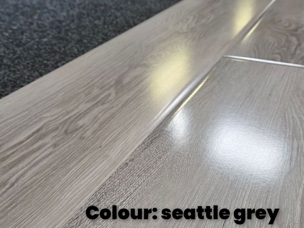 Seattle Grey 12.3mm High Gloss Laminate - Main image