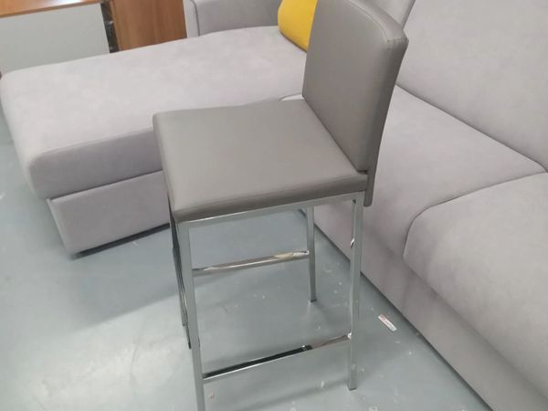 Bar Stools Chrome/Grey Leather - Main image