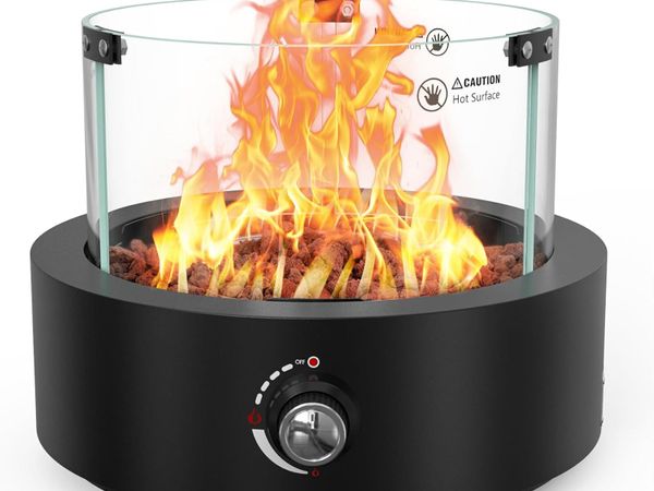 16" Tabletop Gas Fire Pit with Lava Rocks - Main image