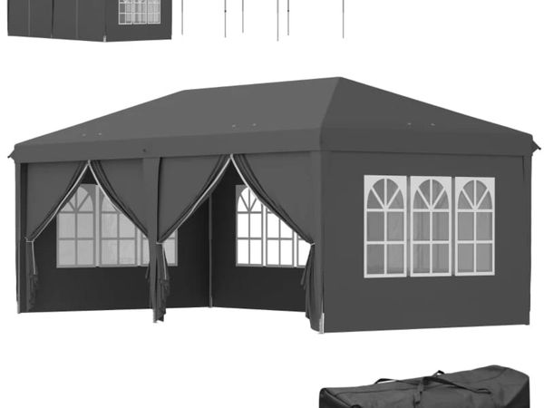 3 x 6m Pop-Up Gazebo, with Curtain Walls and Windo - Main image