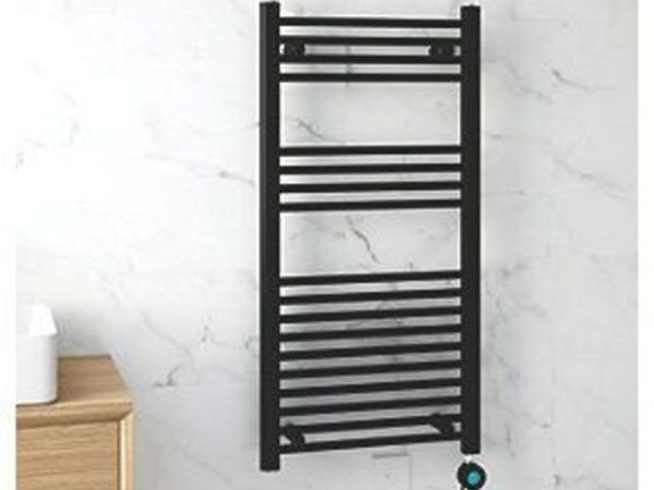 Brand New Flomasta Matt Black Electric Towel Radia - Main image