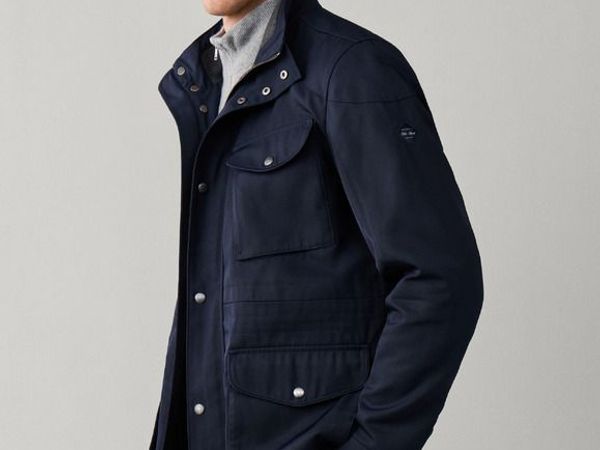 Men's Hackett Winter Velospeed Jacket Blue Size Medium Water Resistant Coat - Main image