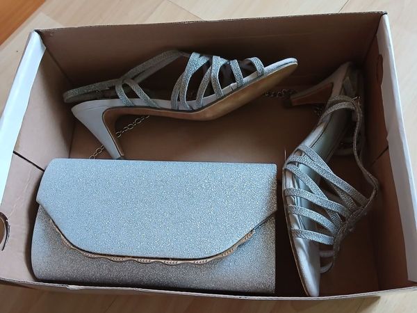 Silver Sandals & Clutch Bag - Main image