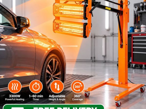 3300W Infrared Paint Curing Lamp – Triple Head Car - Main image
