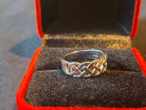 Sterling Silver Celtic Knot Ring made in Ireland - Main image