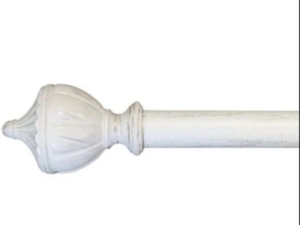2.9 metre 28mm white & gold curtain pole - Main image