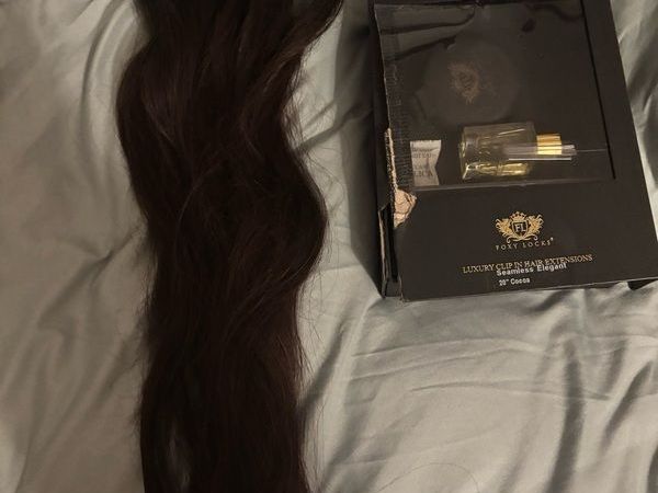 Human Clip in Hair Extensions 20inch shade Cocoa - Main image