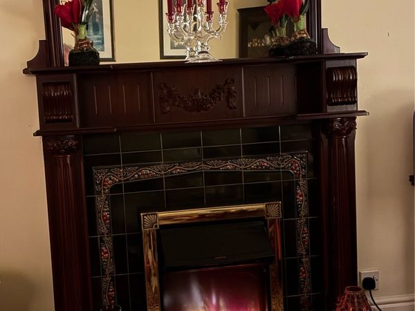 Mahogany effect Surround, Mirror, Fireplace - Main image