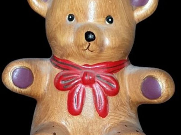 Pristine Vintage Ceramic Teddy Bear Coin Bank - Main image